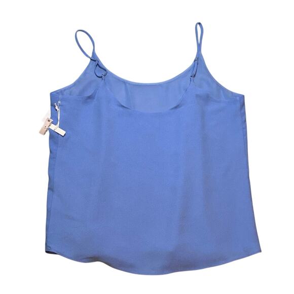 Nordstrom Blue Satin Camisole Tank Top Scoop Neck Adjustable Straps M NWT - Picture 2 of 9